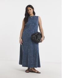 Simply Be - Trapeze Acid Wash Maxi Dress - Lyst