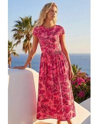 Roman - Roman Floral Print Pocket Midi Dress - Lyst