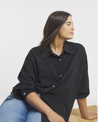 Simply Be - Bow Button Detail Shirt - Lyst