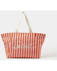 Accessorize - Slogan Stripe Beach Tote Bag - Lyst
