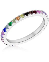 iJewel - Sterling Colourful Cz Band Ring - Lyst
