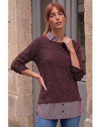 Roman - Roman Mock Shirt Textured Knit Jumper - Lyst