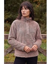 Roman - Roman Sherpa Zip Neck Fleece Jacket - Lyst