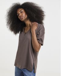 Simply Be - Slouchy V Neck T-Shirt - Lyst