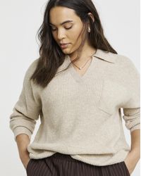 Simply Be - V-Neck Collared Jumper - Lyst