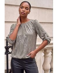 Roman - Roman Roman Jacquard Bubble Hem Top - Lyst