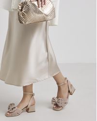 Simply Be - Double Bow Low Block Heel Wide Fit - Lyst
