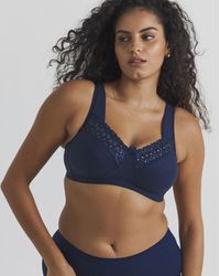 Miss Mary Of Sweden - Miss Mary Broderie Anglaise Bra Darkblue - Lyst