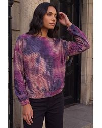 Roman - Roman Textured Burnout Print Top - Lyst