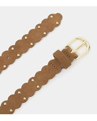 Accessorize - Slim Stud Suede Belt - Lyst