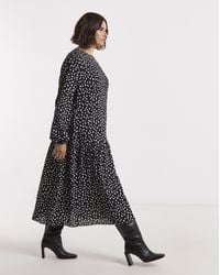 Simply Be - Drop Waist Midi Dress - Lyst