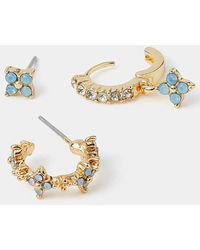 Accessorize - 3Pk Gem Cross Earrings - Lyst