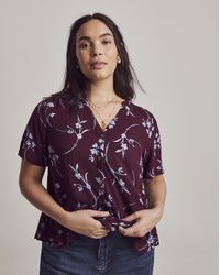 Julipa - Printed Button Down Peplum Blouse - Lyst
