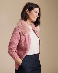 Julipa - Cable Fur Collar Cardigan - Lyst