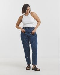 Simply Be - Sbe Fruit Salad Embroidered Mom Jeans - Lyst