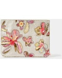Accessorize - Floral Sequin Clutch Bag - Lyst