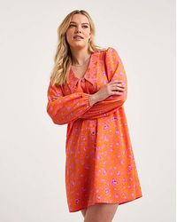 Simply Be - Button Through Shirt Dress - Lyst
