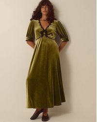 Monsoon - Vera V-Neck Velvet Midi Dress - Lyst