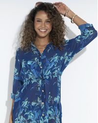Pour Moi - Chiffon Button Through Beach Shirt - Lyst