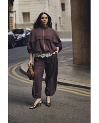 Simply Be - Choc Pinstripe Balloon Trouser - Lyst