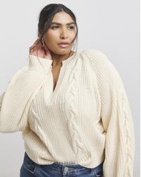 Native Youth - Blouson V Neck Cable Knit - Lyst