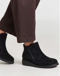 Heavenly Soles - Low Wedge Chelsea Boot Ex Wide - Lyst