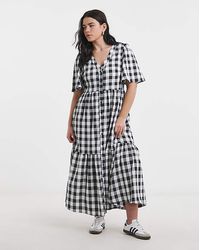 Simply Be - Gingham Midi Dress - Lyst
