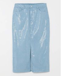 Simply Be - Clear Sequin Maxi Skirt - Lyst