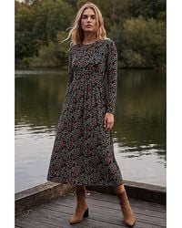Roman - Roman Ditsy Floral Gathered Midi Dress - Lyst