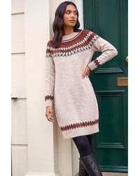 Roman - Roman Fairisle Knitted Jumper Dress - Lyst
