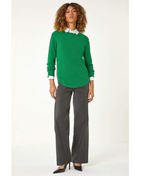 Roman - Roman Textured Curved Hem Jumper - Lyst