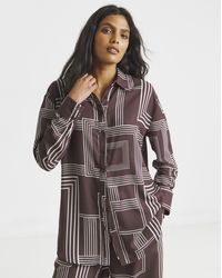 Simply Be - Printed Oversized Shirt - Lyst
