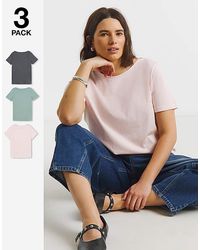 Simply Be - Pack Of 3 Short Sleeve Slash Neck Tops - Lyst