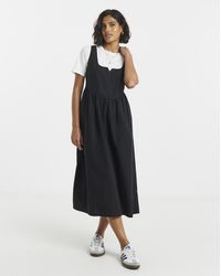 Simply Be - Seamed Detail Utility Midi Dress - Lyst