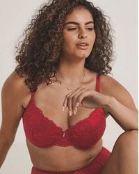 Pretty Secrets - Padded Plunge Lace Push Up Bra - Lyst