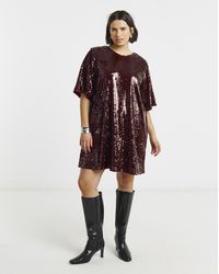 Simply Be - Sequin T Shirt Dress - Lyst