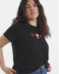 Simply Be - Lips Embroidery T-Shirt - Lyst