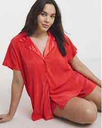 Simply Be - Plisse Lounge Short Set - Lyst