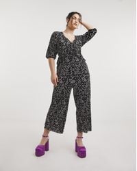 Simply Be - Plisse Culotte Jumpsuit - Lyst