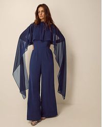 Monsoon - Valerie Cape Wide Leg Jumpsuit - Lyst