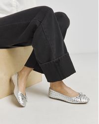 JD Williams - Woven Leather Ballerina Wide - Lyst