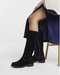 Simply Be - Suede Tassle Knee High Boot Wide C - Lyst