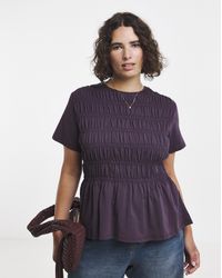 Simply Be - Shirred Peplum Top - Lyst