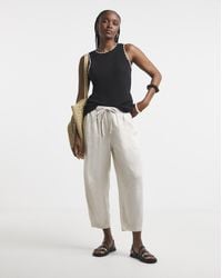 Simply Be - Tie Waist Linen Mix Barrel Leg Trouser - Lyst