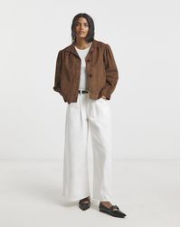 Simply Be - Tan Funnel Suedette Jacket - Lyst