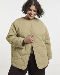Simply Be - Quilted Round Collar Jacket - Lyst