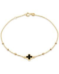iJewel - 9Ct Onyx Petal Bracelet - Lyst