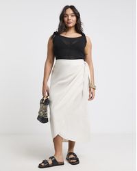 Simply Be - Linen Wrap Midaxi Skirt - Lyst