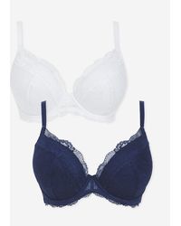 Pretty Secrets - 2 Pack Ella Padded Plunge Wired Bras - Lyst