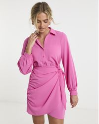 Simply Be - Wrap Skirt Shirt Dress - Lyst